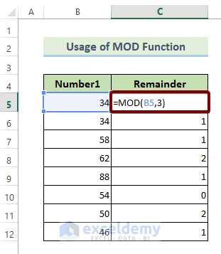 The MOD Function: Mathematical Functions in Excel