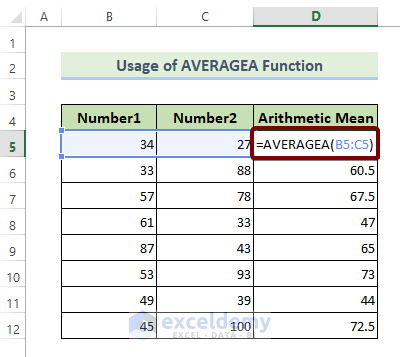 The AVERAGEA Function: Mathematical Functions in Excel pdf