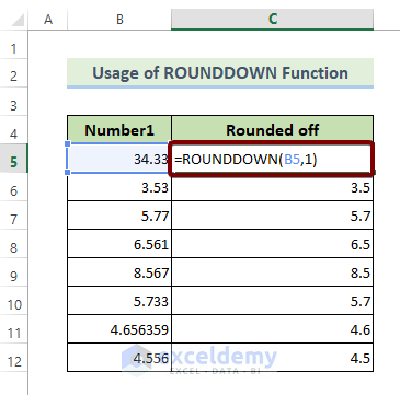 The ROUNDDOWN Function: Mathematical Functions in Excel