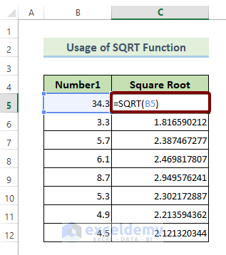 The SQRT Function: Mathematical Functions in Excel