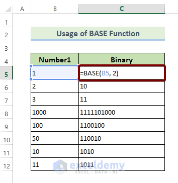 The BASE Function