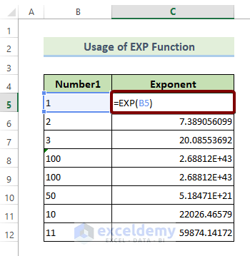 The EXP Function
