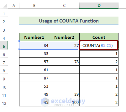 The COUNTA Function: Mathematical Functions in Excel pdf