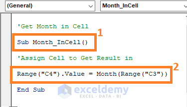month in a cell -VBA MONTH