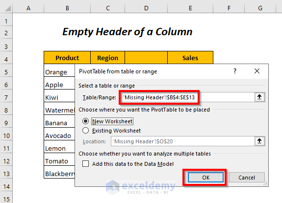 Pivot Table Field Name Is Not Valid: 9 Causes And Corrections