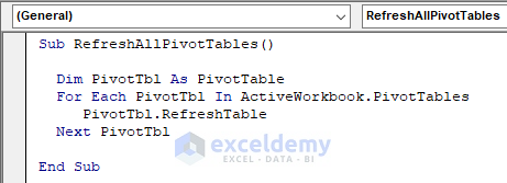 VBA to Refresh All Pivot Tables in Multiple Workbook in Excel