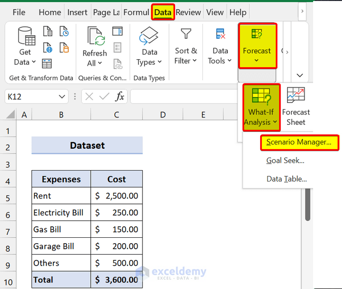 Perform Scenario Analysis in Excel