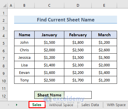 Use Sheet Name Code as Reference in Excel Formula