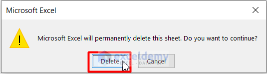 Keyboard Shortcut to Delete a Sheet in Excel