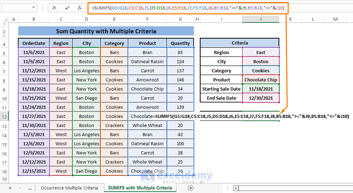 sumifs multiple criteria-COUNTIFS Date Range