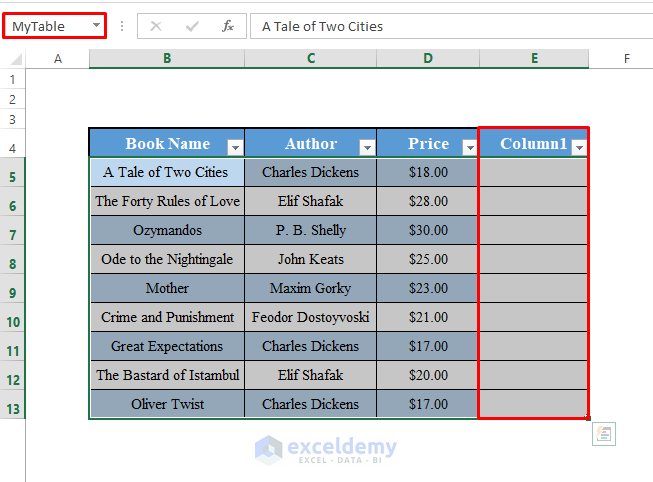 Adding a Column to an Excel Table with VBA