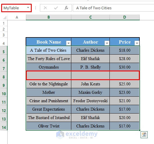 Adding a New Row to an Excel Table with VBA