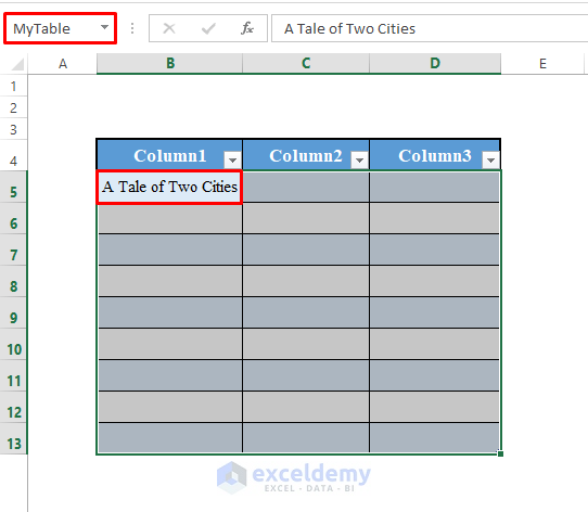 Entering a Value to an Excel Table with VBA