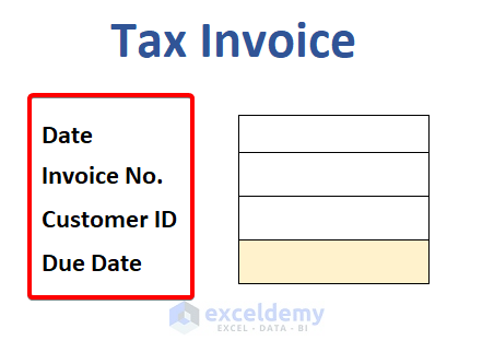 Company Information in Tax Invoice