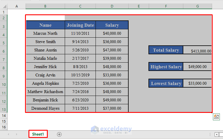 Selecting Scattered Range with the UsedRange Property of VBA in Excel