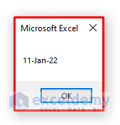 Output to Get the Current Date in VBA