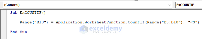 WorksheetFunction with COUNTIF in Excel VBA
