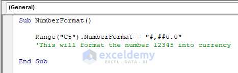 VBA to Format Number into Currency in Excel
