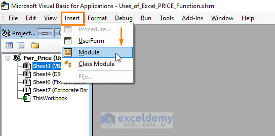 VBA Macro-Excel PRICE Function