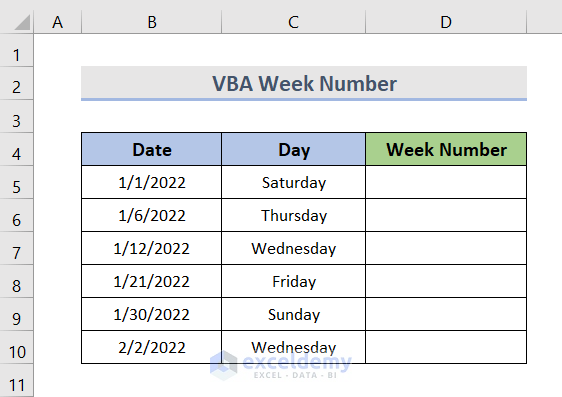 Transform Date to Week Number
