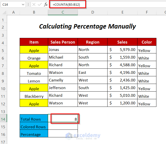 calculating manually