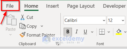 Opening File tab