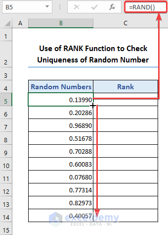 Create random numbers using RAND function