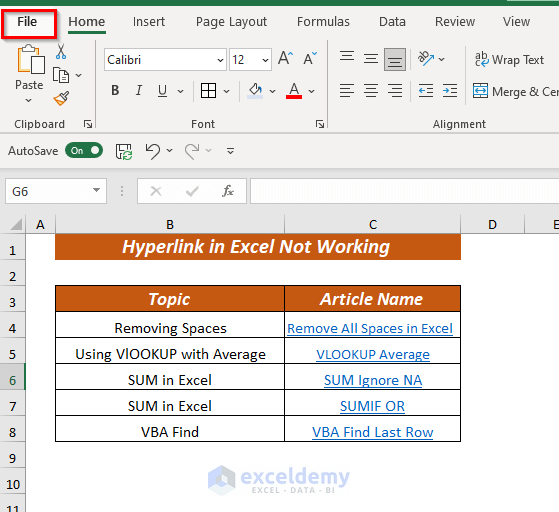 Reasons & Solutions Hyperlink in Excel Not Working
