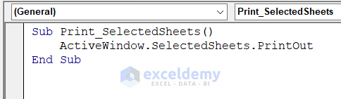 Using SelectedSheets Property to Print Selected Excel Sheets