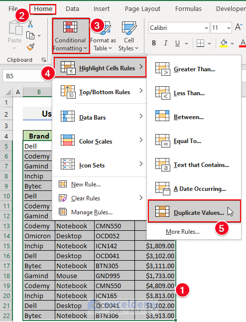2-Use conditional formatting feature