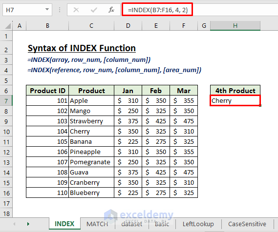 overview of INDEX function