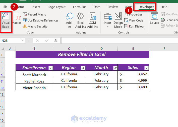 Using VBA to Remove Filters from All Worksheets of Current Workbook
