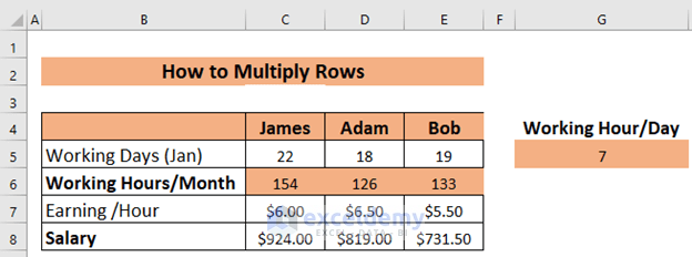 Row/column Multiply How to Multiply Rows in Excel (4 Easy Ways) - ExcelDemy