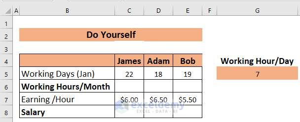 Practice Multiplying Rows in Excel