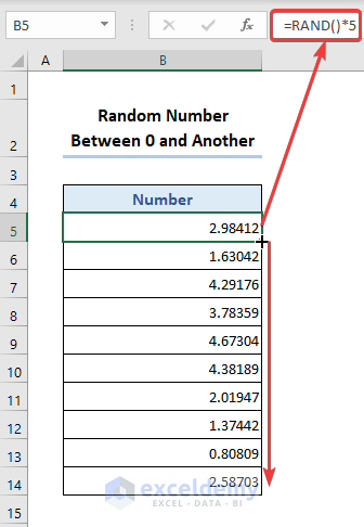 Multiply RAND function to generate random numbers