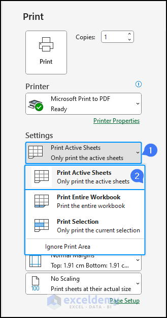 first feature of print settings