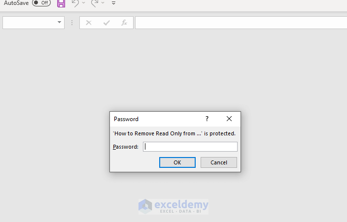 Remove Read Only from Excel Password Protected File