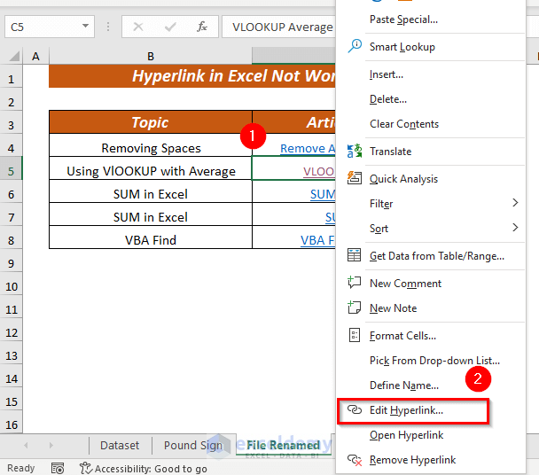 Reasons & Solutions Hyperlink in Excel Not Working