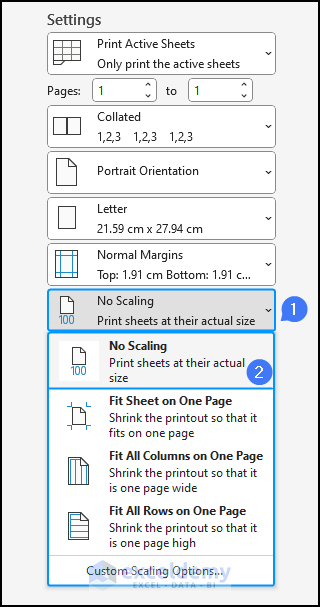 scaling options in printing preview