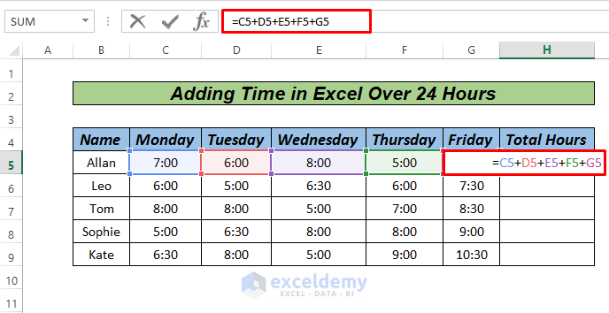 Adding Time Over 24 Hours in Excel manually