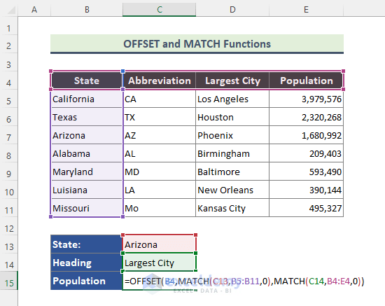 OFFSET and MATCH Functions Combination for Advanced Lookup