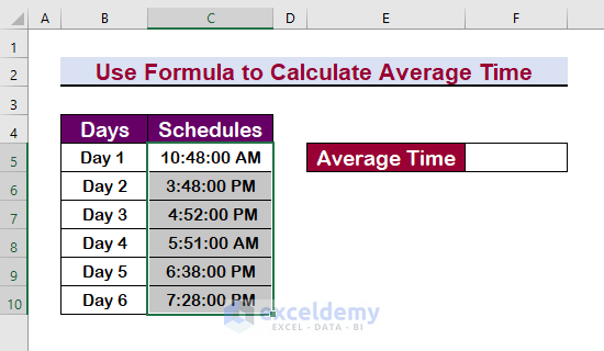Use Formula to Get Average Time in Excel