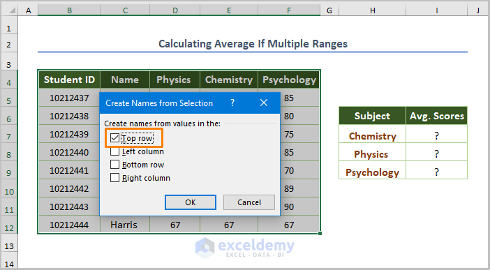 Calculating Average If Multiple Ranges