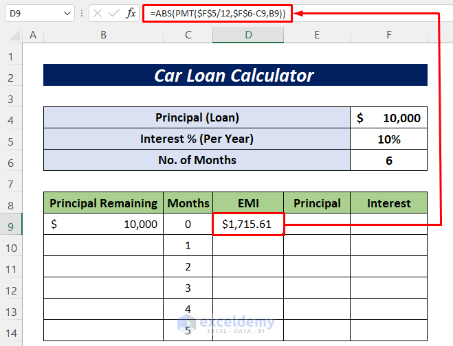 How to Make a Car Loan Calculator in Excel Sheet