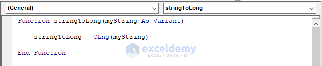 Convert String To Long user function