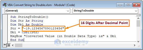 Convert String to Double Using the CDbl Function