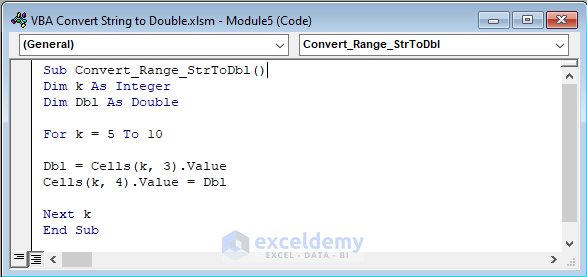 Convert a Range of Strings to Double