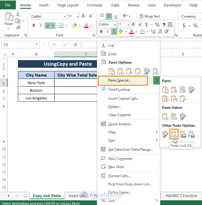 How To Link Cell To Another Sheet In Excel 7 Methods ExcelDemy