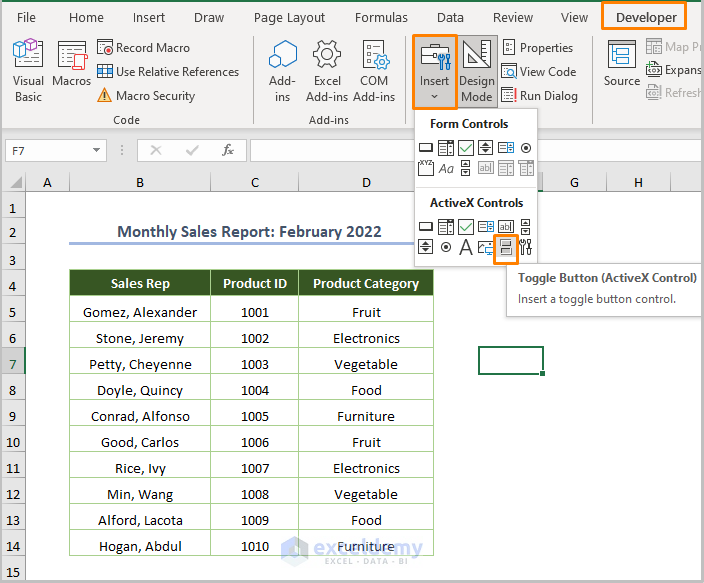 Create a Button to Hide Rows When Clicked in Excel