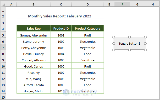 Create a Button to Hide Rows When Clicked in Excel